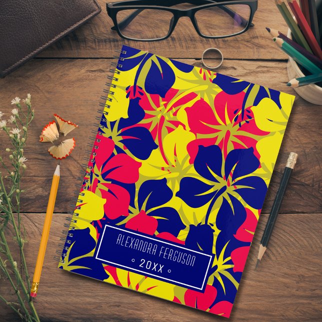 Tropical Purple-Bleu rose Jaune Motif Floral (Créateur téléchargé)