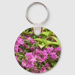 Tropical Purple Bougainvillea Floral Keychain
