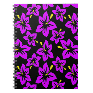 Tropical Purple Hawaiian Hibiscus Flowers Notebook