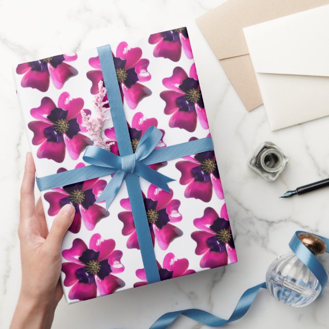 Tropical Purple MOD Orchid Flower Summer Wedding Wrapping Paper (Gifting)