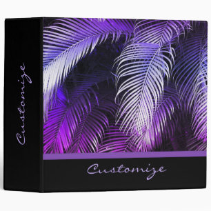 Tropical Purple Palm Leaves Binder