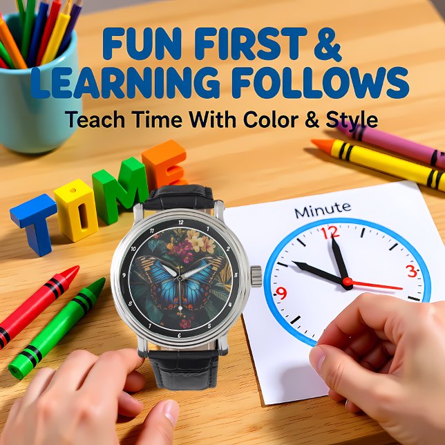 Tropical Radiance" - Blue Butterfly Watch (Creator Uploaded)