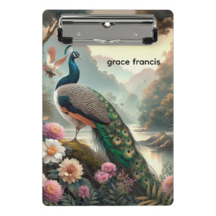 Tropical Rain Forest with Peacock Mini Clipboard