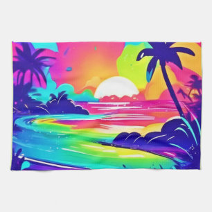 Tropical Rainbow Beach Dream Kitchen Towel