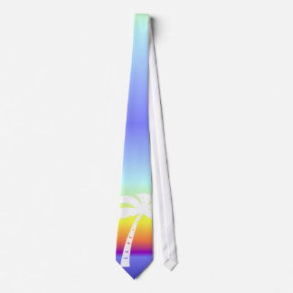 Tropical Rainbow Palm Tree Tie
