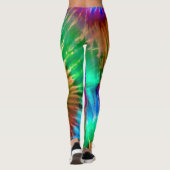 Tropical Rainbow Starburst Trendy Tie Dye Leggings (Back)