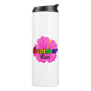 Tropical Rainbow Summer Vibes LGBTQ Pride Floral Thermal Tumbler