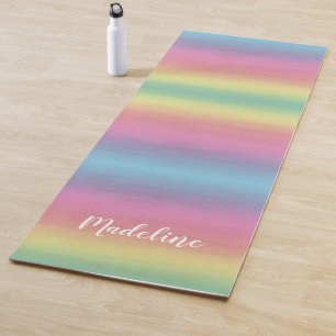 Tropical Rainbow Sunset Watercolor Yoga Mat