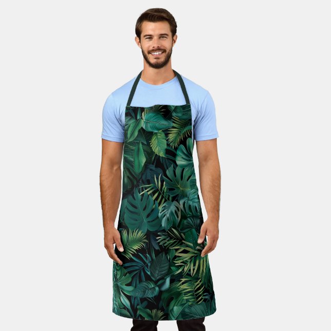 Tropical Rainforest Leaves Apron (Worn)