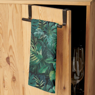 Tropical Rainforest Leaves Kitchen Towel