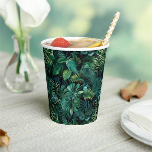 Tropical Rainforest Leaves Paper Cups