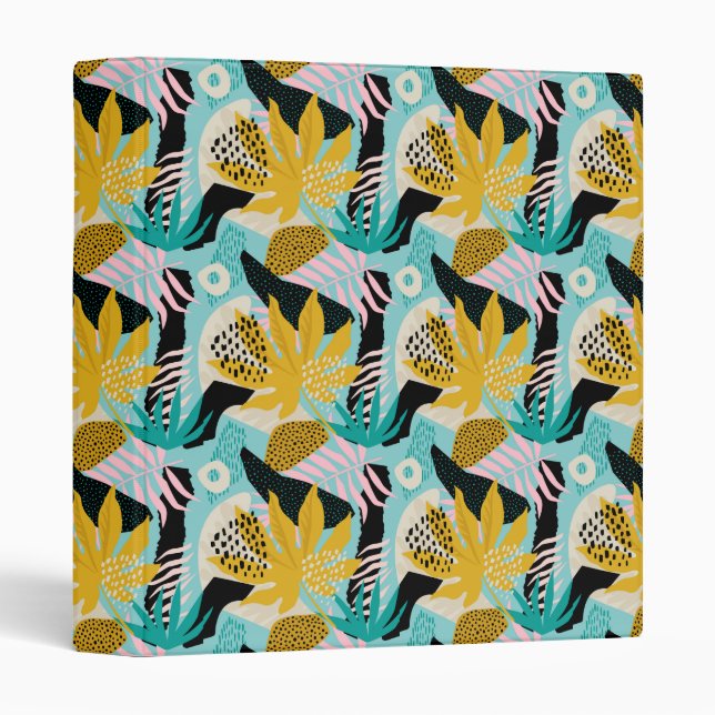 Tropical Rainforest Leaves Pattern Binder (Front/Spine)