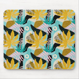 Tropical Rainforest Leaves Pattern Mouse Pad