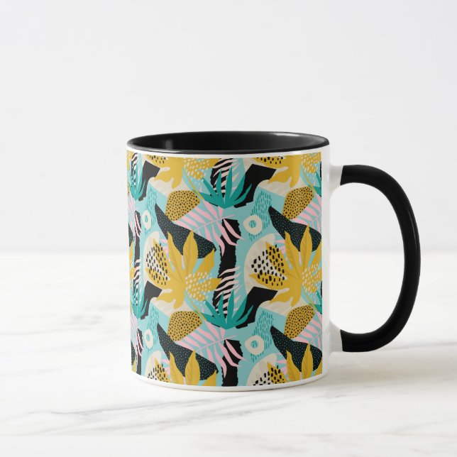 Tropical Rainforest Leaves Pattern Mug (Right)