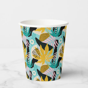 Tropical Rainforest Leaves Pattern Paper Cups