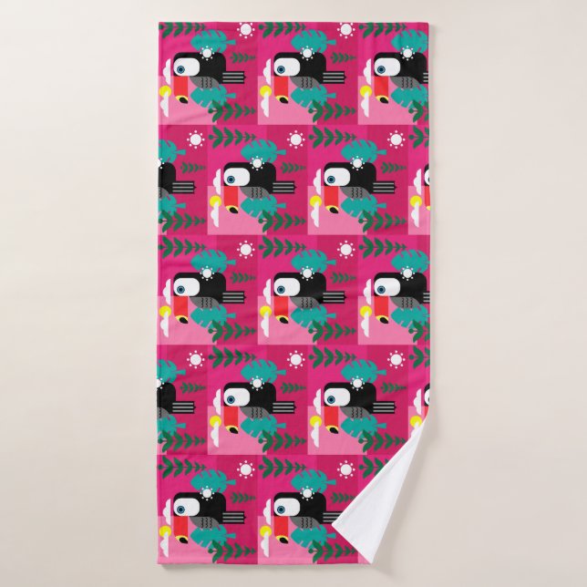 Tropical Rainforest Toucan Bath Towel (Bath Towel)