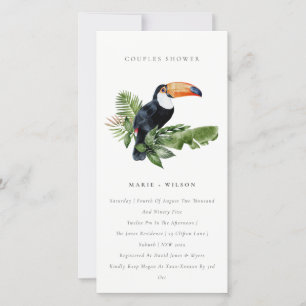 Tropical Rainforest Toucan Couples Shower Invite