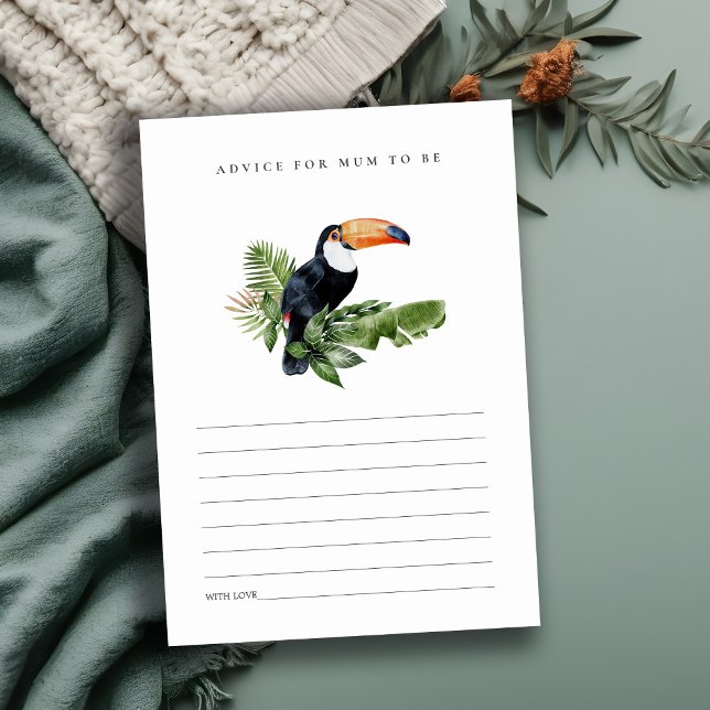 Tropical Rainforest Toucan Foliage Baby Shower Enclosure Card (Creator Uploaded)