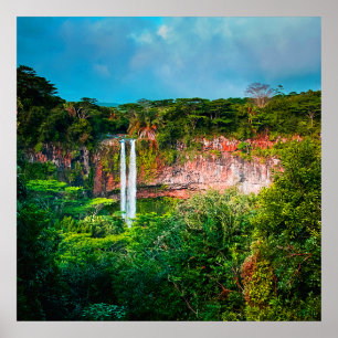 Tropical Rainforest Waterfall Poster