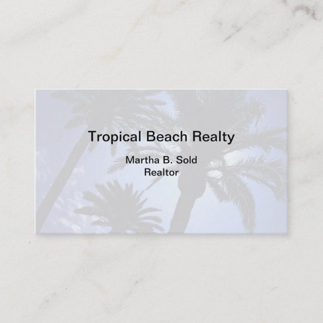 Tropical Real Estate Business Card (Front)