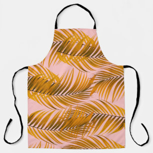 Tropical Realistic Leaves Pattern Trendy Fashion C Apron