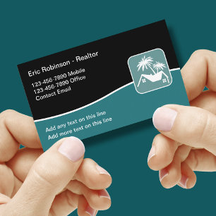 Tropical Realtor Modern Business Cards