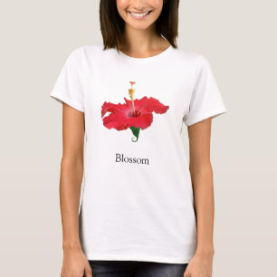 Tropical Red Hibiscus Flower T-Shirt