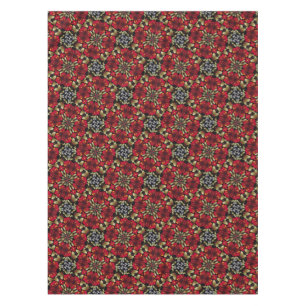 Tropical Red Mandala Kaleidoscope Tablecloth