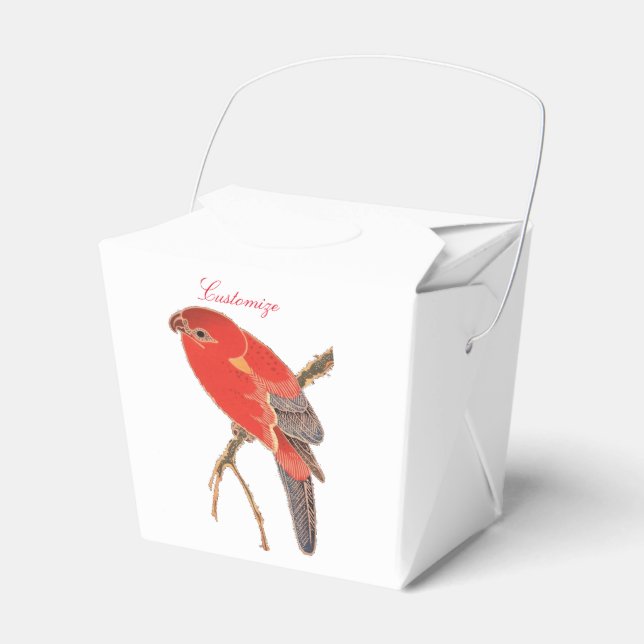 Tropical Red Parrot Thunder_Cove Favor Box (Front Side)