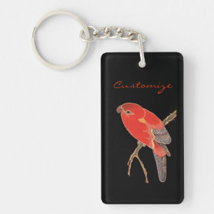 Tropical Red Parrot Thunder_Cove Keychain