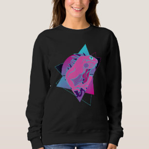 Tropical Reptile Animal Pet Lizard Vaporwave Igua Sweatshirt