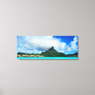 Tropical resort on Bora Bora canvas panorama