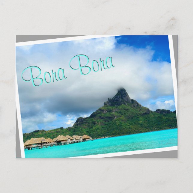 Tropical resort on Bora Bora postcard (Front)