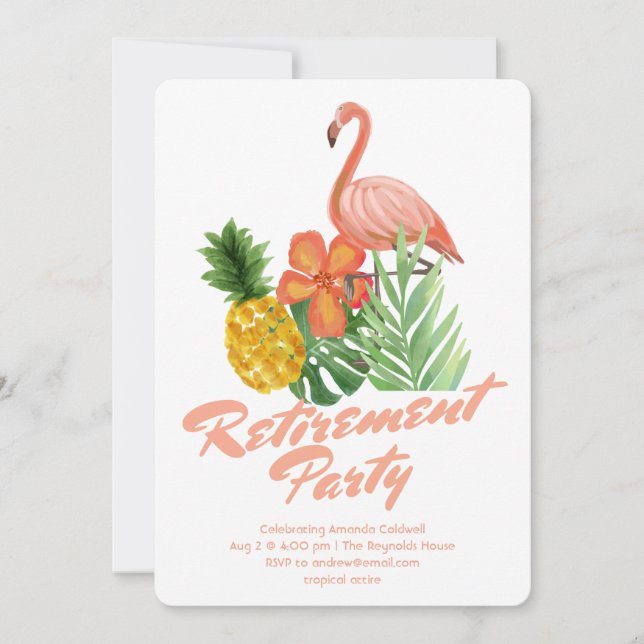 Tropical Retirement Party Invitation (Front)