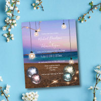 tropical retro beach wedding invitation flyer