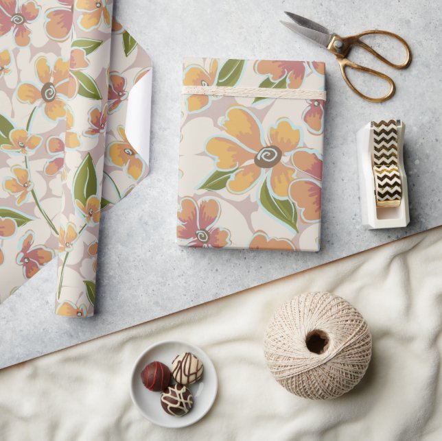 Tropical Retro Botanicals Wrapping Paper (Crafts)