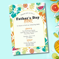 Tropical Retro Floral Fun Father's Day BBQ Party