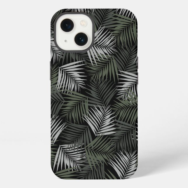 Tropical Retro Night Pattern #2 #palms #decor #art iPhone Case (Back)