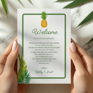Tropical Retro Wedding Letter and Itinerary Program