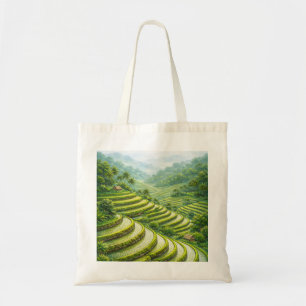 Tropical Rice Terrace Landscape Tote Bag