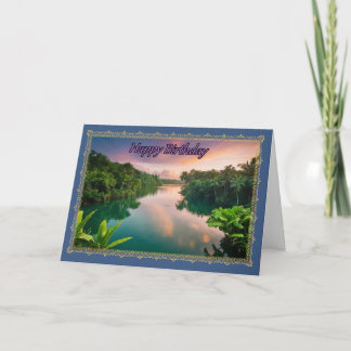 Tropical River Man's Birthday Card