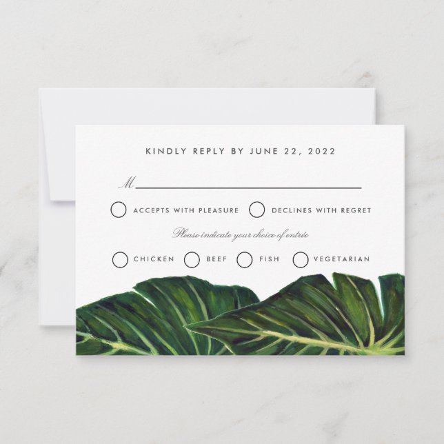 Tropical Romance II RSVP Card (Front)