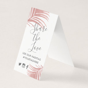 Tropical Rose Gold Pink Palm Hashtag Mini Signs