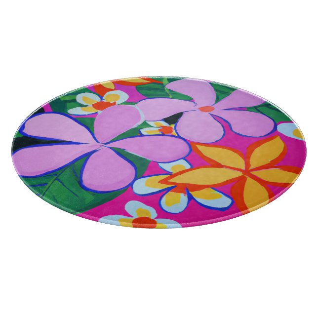 Tropical Round Cutting Board (Corner)