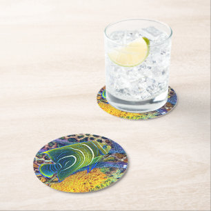 tropical  round paper coaster