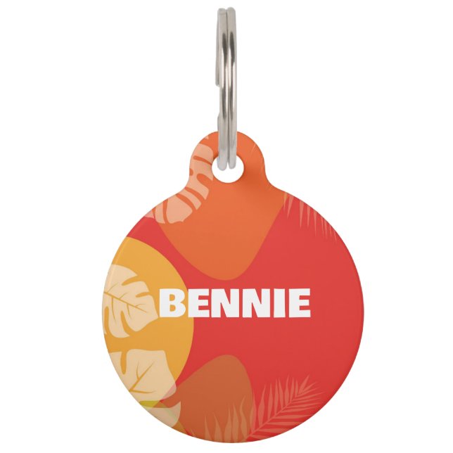 Tropical Round Pet Tag (Front)