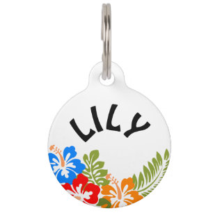 Tropical Round Pet Tag