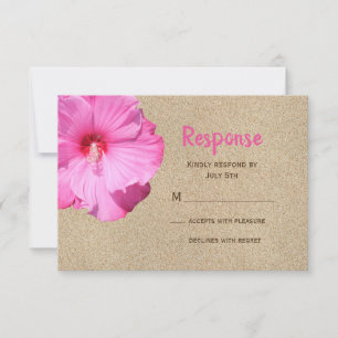 Tropical RSVP (beach sand & pink)