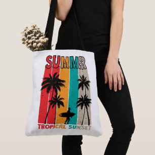 Tropical Rush: Sunset & Surf Tote Bag