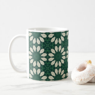 Tropical Sacramento Green and Silver Circle Patter Coffee Mug